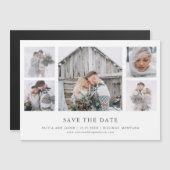 Rustic Chic | Fotorasters die de datum opslaan Magnetische Uitnodiging (Voorkant / Achterkant)