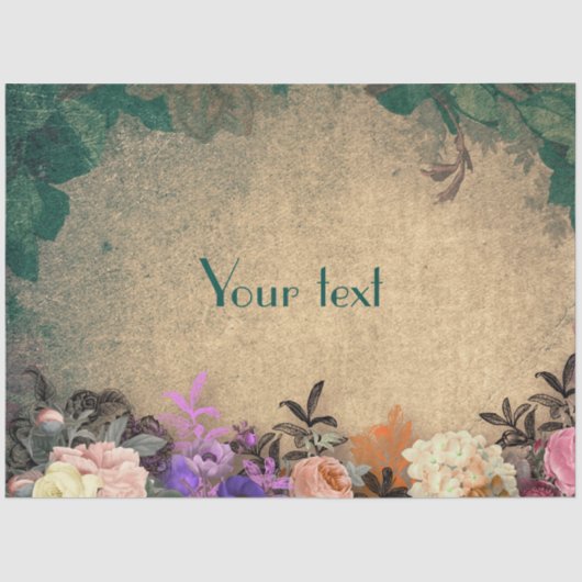 Rustic chic, frans land, floreel patroon, trendy tissuepapier (Voorkant)