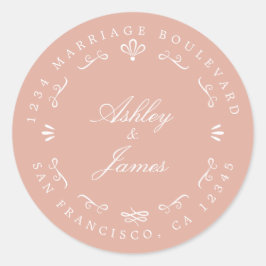 Rustic Chic Future Mrs Wedding Return Address Ronde Sticker