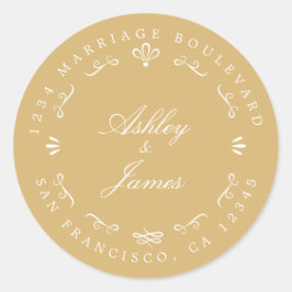 Rustic Chic Future Mrs Wedding Return Address Ronde Sticker