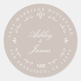 Rustic Chic Future Mrs Wedding Return Address Ronde Sticker