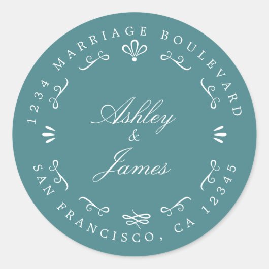 Rustic Chic Future Mrs Wedding Return Address Ronde Sticker (Voorkant)