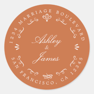 Rustic Chic Future Mrs Wedding Return Address Ronde Sticker