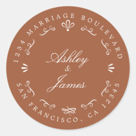 Rustic Chic Future Mrs Wedding Return Address Ronde Sticker