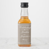 Rustic Chic Garden Wedding Names Script Cool Mini Likeurfles Etiket (Voorkant)