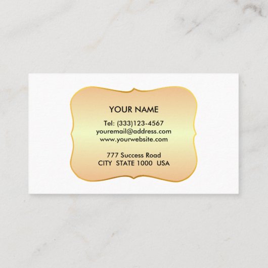Rustic Chic Golden Gradient op wit Visitekaartje (Achterkant)
