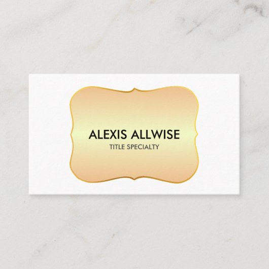 Rustic Chic Golden Gradient op wit Visitekaartje (Voorkant)