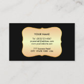 Rustic Chic Golden Gradient op zwart Visitekaartje (Achterkant)