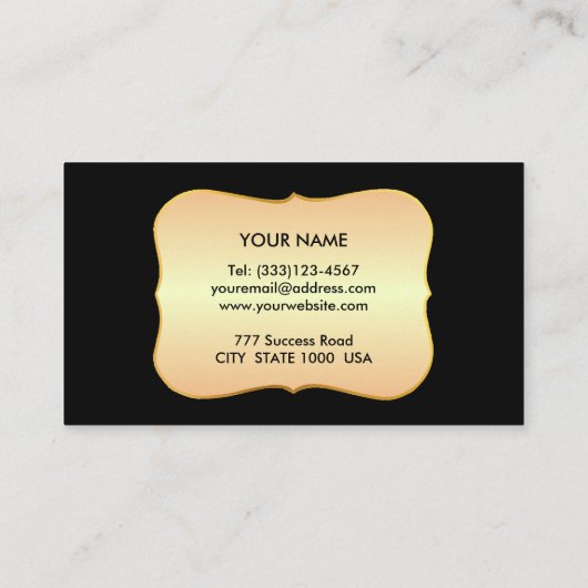 Rustic Chic Golden Gradient op zwart Visitekaartje (Achterkant)