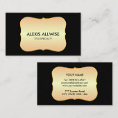 Rustic Chic Golden Gradient op zwart Visitekaartje (Voorkant / Achterkant)