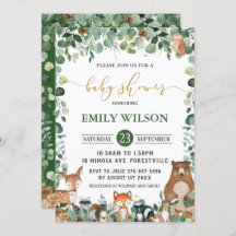 Rustic Chic Greenery Woodland Animals Baby shower