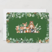 Rustic Chic Greenery Woodland Animals Baby shower Kaart (Achterkant)
