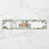 Rustic Chic Greenery Woodland Animals Baby shower Waterfles Etiket (Enkel label)