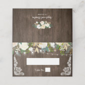 Rustic Chic Ivory Floral String Lights Wedding Plaatskaartje (Buitenkant ongevouwen)