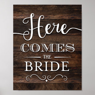 Rustic Chic KOMT HIER DE BRIDE Sign Print