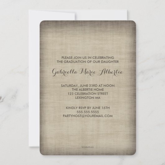 Rustic Chic Lace Photo Afstuderen Invitation Kaart (Achterkant)