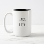 Rustic Chic Lake Life Lake House Modern Cabin Tweekleurige Koffiemok (Links)