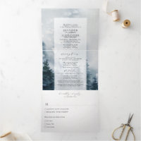 Rustic Chic Lakeside Mountains Wedding Tri-Fold