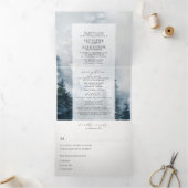 Rustic Chic Lakeside Mountains Wedding Tri-Fold Drieluik Uitnodiging (Binnen)