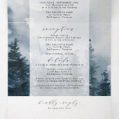Rustic Chic Lakeside Mountains Wedding Tri-Fold Drieluik Uitnodiging (Binnenkant midden)
