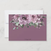 Rustic Chic Mauve Paarse Floral Greenery Wedding RSVP Kaartje (Achterkant)