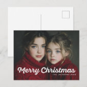 Rustic Chic Merry Christmas Design Feestdagenkaart (Voorkant / Achterkant)