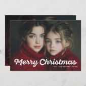 Rustic Chic Merry Christmas Design Feestdagenkaart (Voorkant / Achterkant)