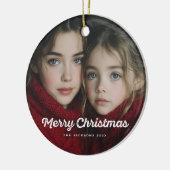 Rustic Chic Merry Christmas Design Keramisch Ornament (Links)