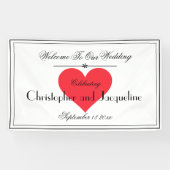 Rustic Chic Names Script Modern Weddenschap Welkom Spandoek (Horizontaal)