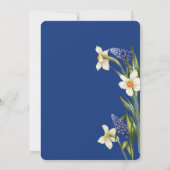 Rustic Chic navy blue and white floral Wedding  Kaart (Achterkant)