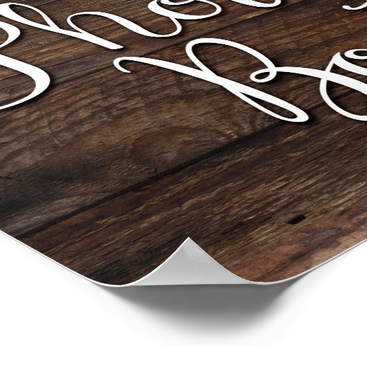 Rustic Chic PHOTO BOOTH Bord Afdruk Poster (Hoek)