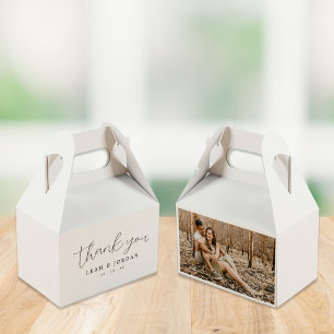 Rustic Chic Photo Calligraphy Bedankt voor je huwe Bedankdoosjes