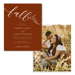 Rustic Chic Photo Terracotta Herfst in Love Weddin Kaart