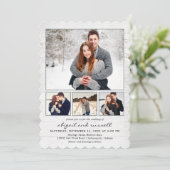 Rustic Chic Photo Wedding Invitations Feestdagenkaart (Staand voorkant)