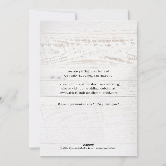 Rustic Chic Photo Wedding Save the Date Kaart (Achterkant)