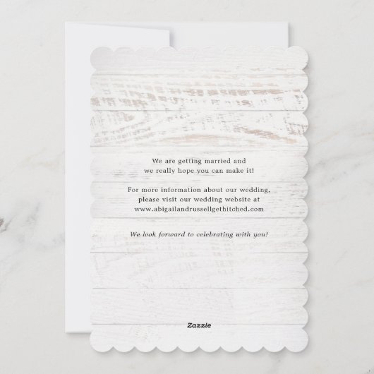 Rustic Chic Photo Wedding Save the Date Kaart (Achterkant)