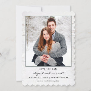Rustic Chic Photo Wedding Save the Date Kaart