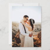 Rustic Chic Plain Terracotta Photo Wedding Kaart (Achterkant)