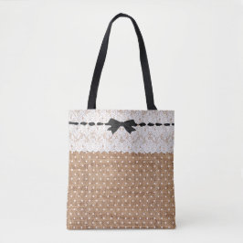 Rustic Chic Polka Dot Canvas tas