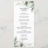 Rustic Chic Sage Greenery Gold Wedding Program Programmakaart (Achterkant)