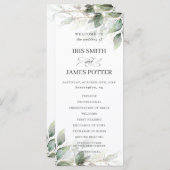 Rustic Chic Sage Greenery Gold Wedding Program Programmakaart (Voorkant / Achterkant)