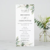 Rustic Chic Sage Greenery Gold Wedding Program Programmakaart (Staand voorkant)