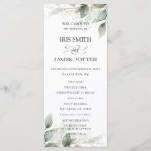 Rustic Chic Sage Greenery Gold Wedding Program Programmakaart (Voorkant)