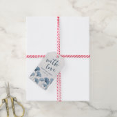 Rustic Chic Stofblauw Trouwgunst Cadeaulabel (Met Touw)