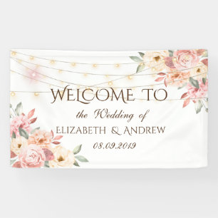 Rustic Chic String Lights Rozen Wedding Banner