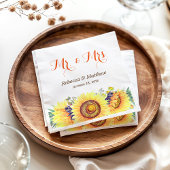Rustic Chic Sunflower Mr en Mrs Wedding Servetten