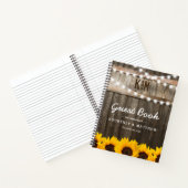 Rustic Chic Sunflower Wedding Guest Book Notitieboek (Binnen)