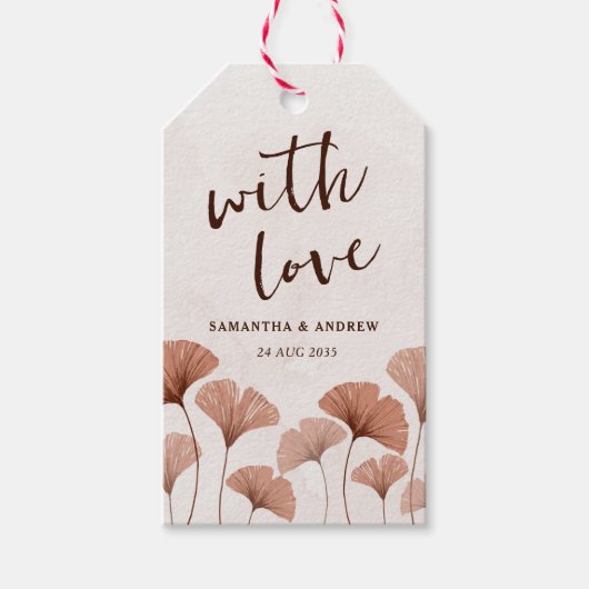 Rustic Chic Terracotta Wedding Favor Gift Labels Cadeaulabel (Voorkant)