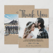 Rustic Chic Two-foto Bedankkaart (Voorkant / Achterkant)