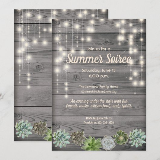 Rustic Chic Uitnodiging (Voorkant / Achterkant)